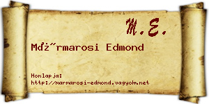 Mármarosi Edmond névjegykártya